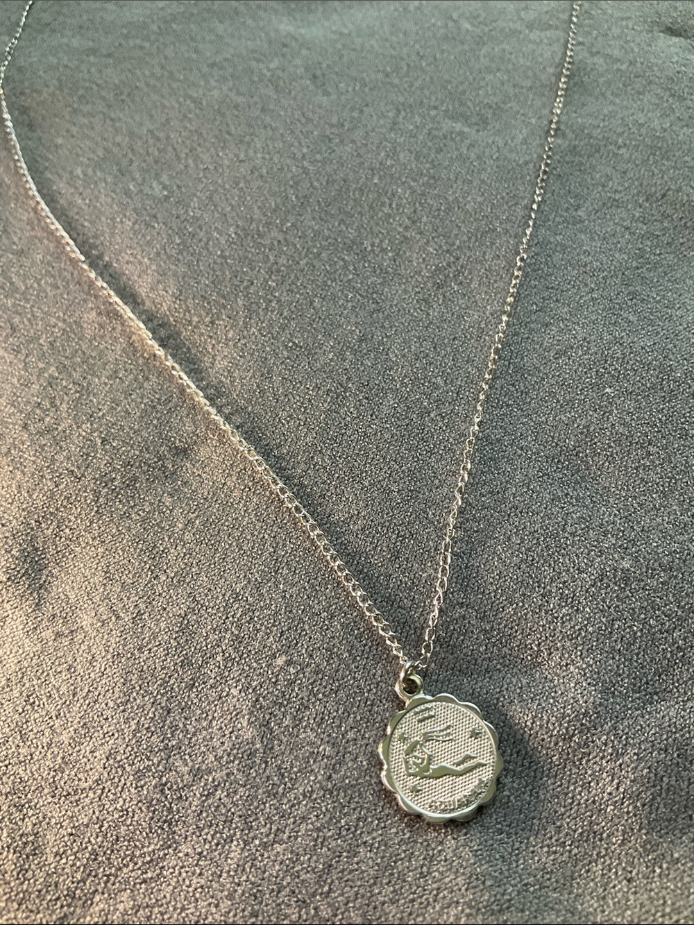 Sterling Silver Zodiac Aquarius Pendant Necklace  and Chain 20”